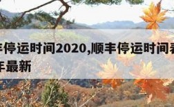 顺丰停运时间2020,顺丰停运时间表2023年最新