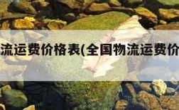 全国物流运费价格表(全国物流运费价格表图片)