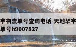 天地华宇物流单号查询电话-天地华宇物流单号查询单号h9007827