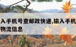 直接输入手机号查邮政快递,输入手机号查邮政快递物流信息