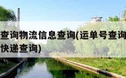 运单号查询物流信息查询(运单号查询物流信息查询快递查询)