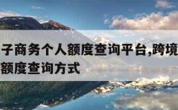 跨境电子商务个人额度查询平台,跨境电商年度个人额度查询方式