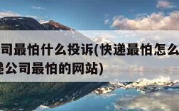 快递公司最怕什么投诉(快递最怕怎么投诉他们,快递公司最怕的网站)