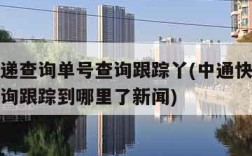 中通快递查询单号查询跟踪丫(中通快递查询单号查询跟踪到哪里了新闻)