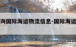 怎么查询国际海运物流信息-国际海运查询网站