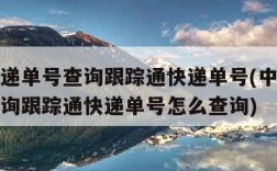 中通快递单号查询跟踪通快递单号(中通快递单号查询跟踪通快递单号怎么查询)