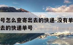 没有单号怎么查寄出去的快递-没有单号怎么查寄出去的快递单号