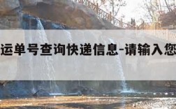 请输入运单号查询快递信息-请输入您的快递单号