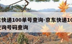 京东快递100单号查询-京东快递100单号查询号码查询