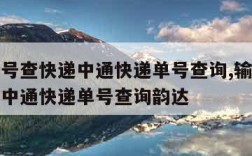 输入单号查快递中通快递单号查询,输入单号查快递中通快递单号查询韵达