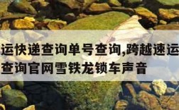 跨越速运快递查询单号查询,跨越速运快递查询单号查询官网雪铁龙锁车声音