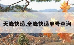 天峰快递,全峰快递单号查询