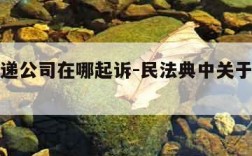 起诉快递公司在哪起诉-民法典中关于快递索赔