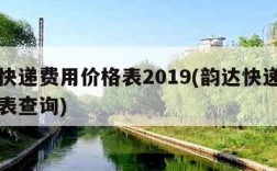 韵达快递费用价格表2019(韵达快递费用价格表查询)