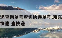 京东快递查询单号查询快递单号,京东快递单号查询快速 查快递