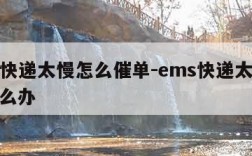 ems快递太慢怎么催单-ems快递太慢急用怎么办