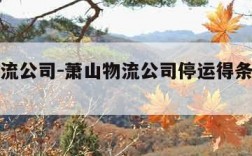 萧山物流公司-萧山物流公司停运得条件是什么